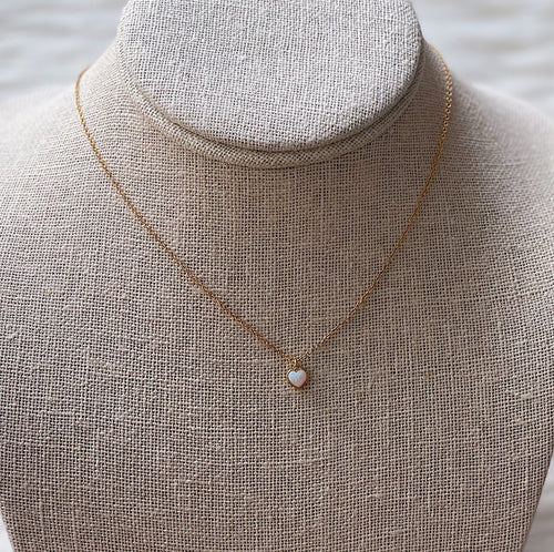 Komakai Jewelry Jewelry Opal Heart Necklace Opal Heart Necklace | Dainty Gemstone Jewelry | sungkyulgapa sungkyulgapa