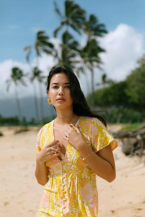 Yireh Dress Brynn Dress in Tropical Garden Brynn Dress in Indigo | YIREH | An ethically conscious clothing brand sungkyulgapa