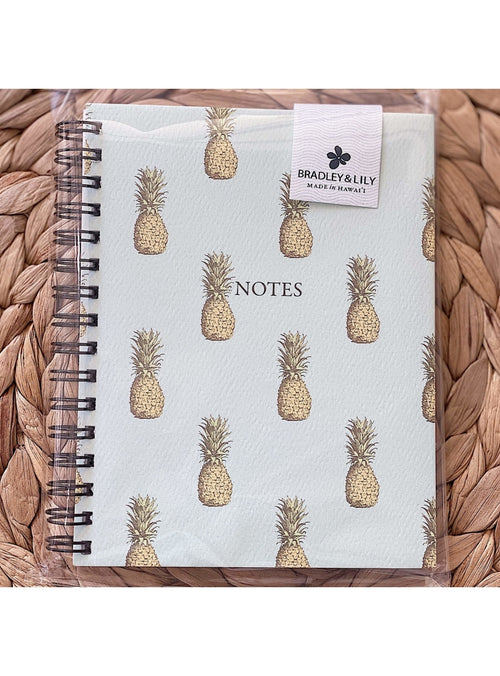 Bradley & Lily Gift Vintage Pineapple Spiral Notebook Cute Mini Notebook | Aloha Maps Mini Notebook sungkyulgapa