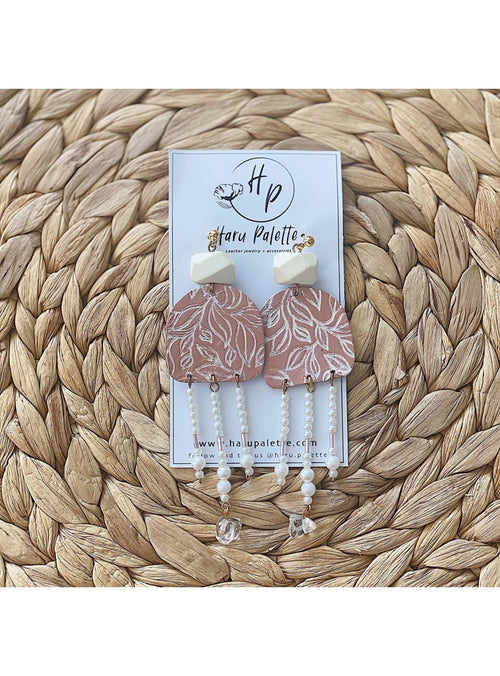 Haru Palette Jewelry Ophelia Earrings in Terracotta Leather Earrings | Unique Round Design | Haru Palette at sungkyulgapa sungkyulgapa