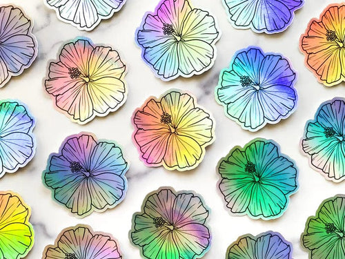 Kakou Collective Stationary Holographic Hibiscus Sticker sungkyulgapa