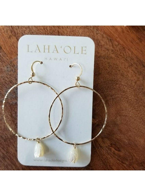 Laha’ole Jewelry 14k GF Large Pikake Hoops Pikake Hoop Earrings | Handmade Hawaiian Jewelry | sungkyulgapa sungkyulgapa