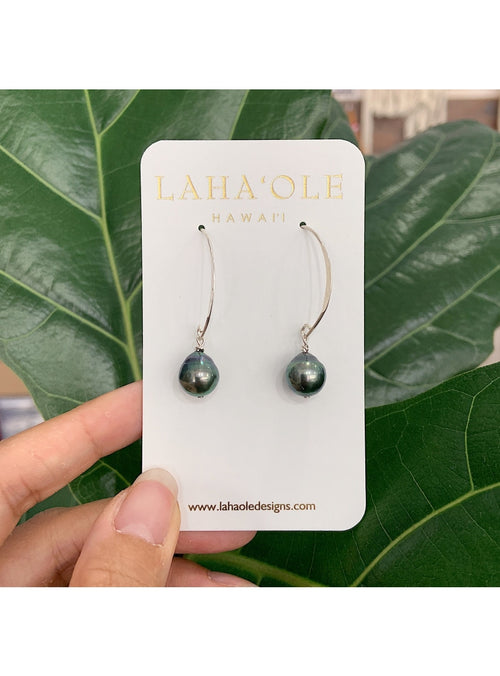 Laha’ole Jewelry SS Tahitian Pearl Crescent Earrings sungkyulgapa