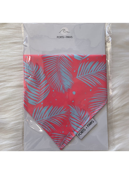 Ports + Paws Pet Dog Bandana in Pink/Blue Palm sungkyulgapa