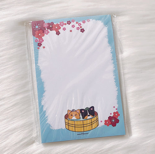 Single Sploot Stationary Onsen Bath Corgi Notepad Onsen Bath Corgi Notepad | Single Sploot at sungkyulgapa sungkyulgapa