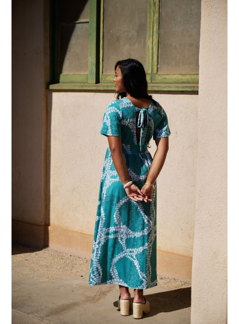 peacock inspired maxi dress