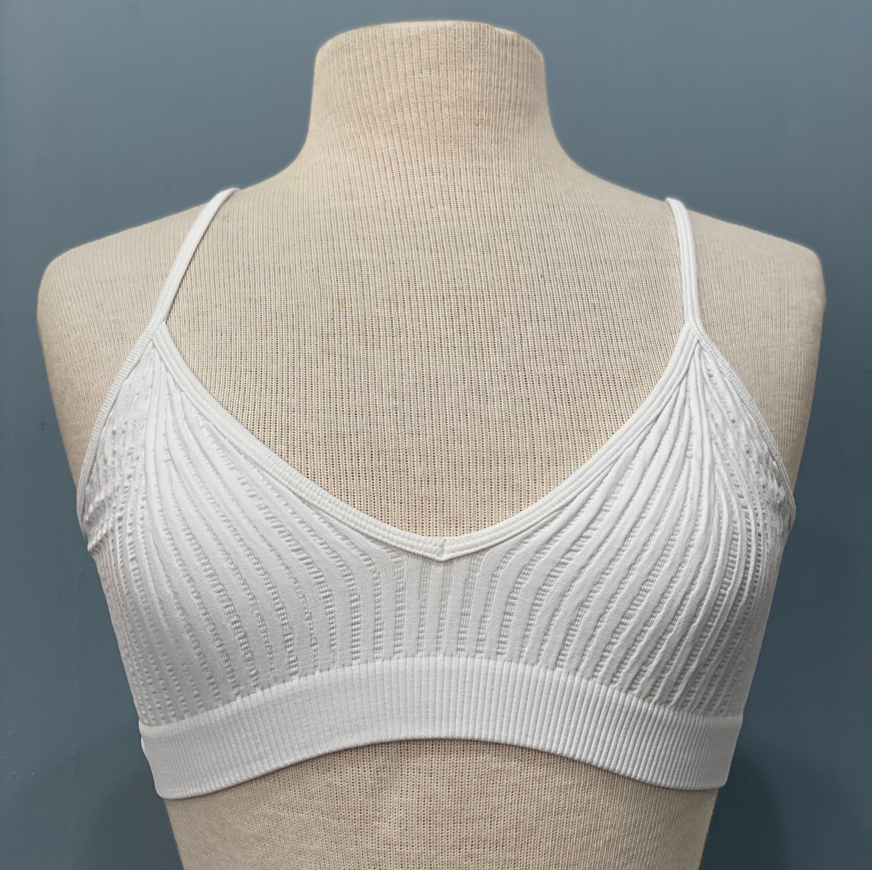 Ribbed V-neck Bralette