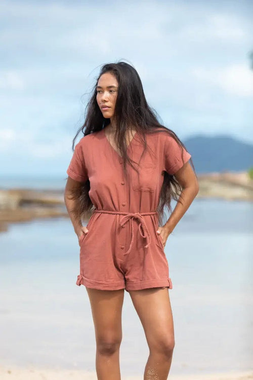 Yireh Romper Leah Romper in Terra Leah Romper in Terra | YIREH | An ethically conscious clothing brand sungkyulgapa