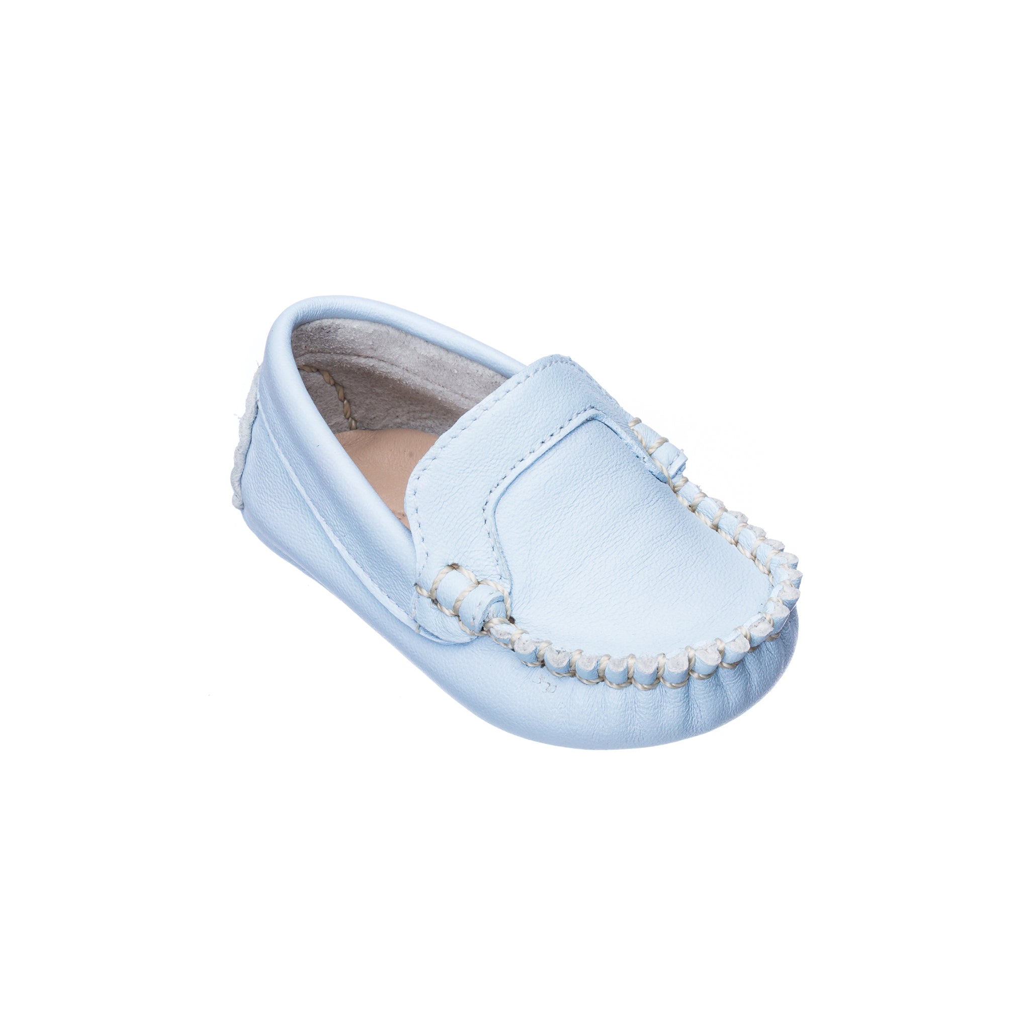 light blue moccasins