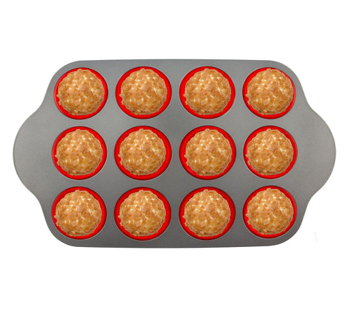 Itpcinc- Silicone Muffin Pan BPA Free, 2 Pack 6 Hole Large Silicone Muffin Mold and 6 Cupcake Mold Oven Safe, Dishwasher Safe, Great for Making Muffin