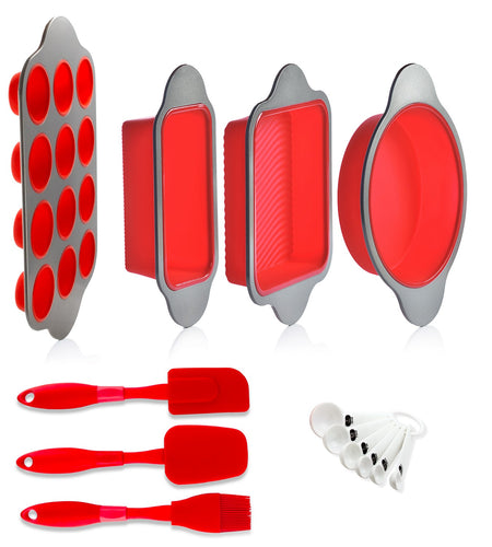 Boxiki Kitchen 24 PCS Kids Baking Set Includes 1 Muffin Pan, 6 Silicon