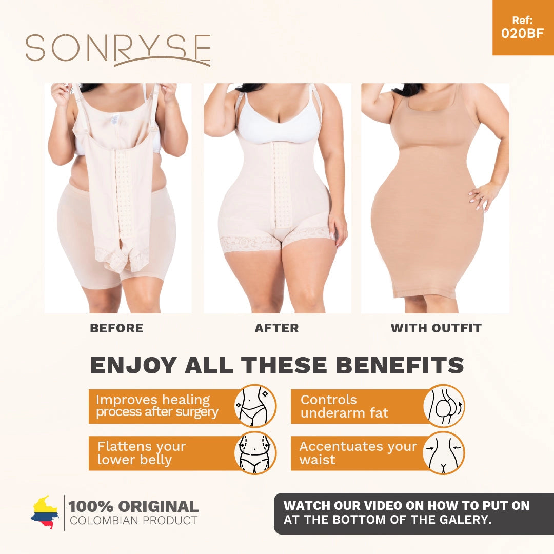 Fajas Sonryse Post-Op Fajas after Tummy Tuck and Lipo Open Bust Panty –