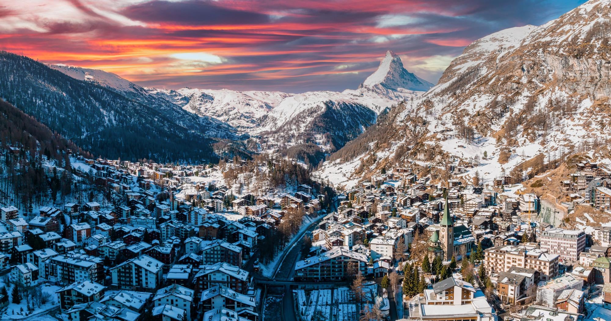 3 Aerial view of Zermatt and the Matterhorn