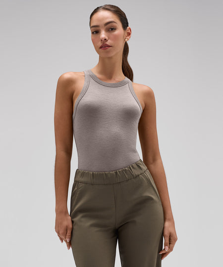 Women's Merino Ribbed Racer Tank Image 1