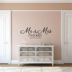 Custom Wedding Mr Mrs Vinyl Wall Decal Australia