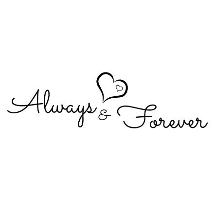 Download Wall Sticker Love Quote - Always and Forever with hearts ...