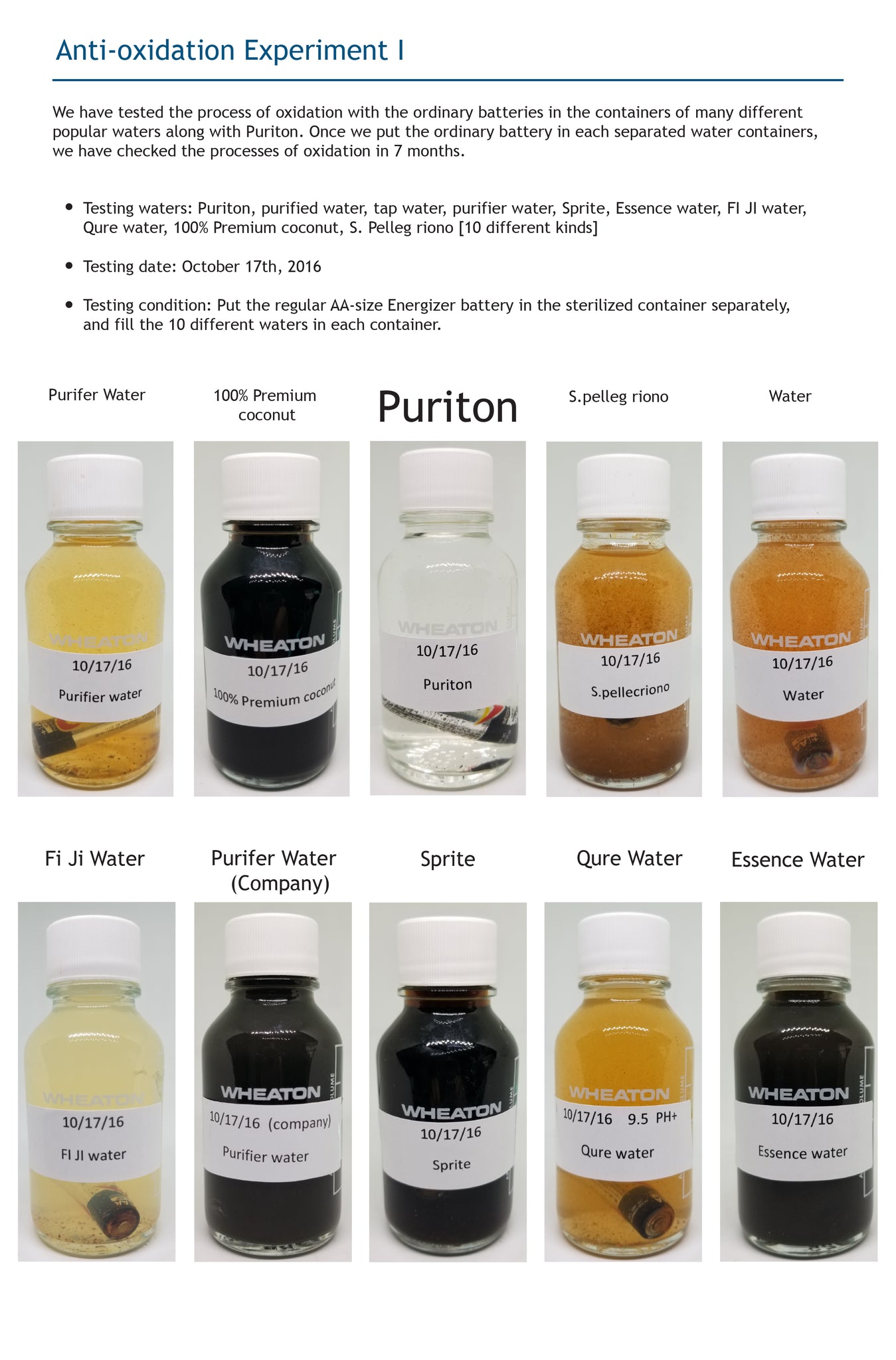 Puriton Mineral Water anti-oxidation 