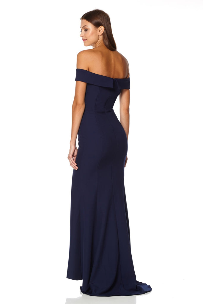 navy maxi dress with split