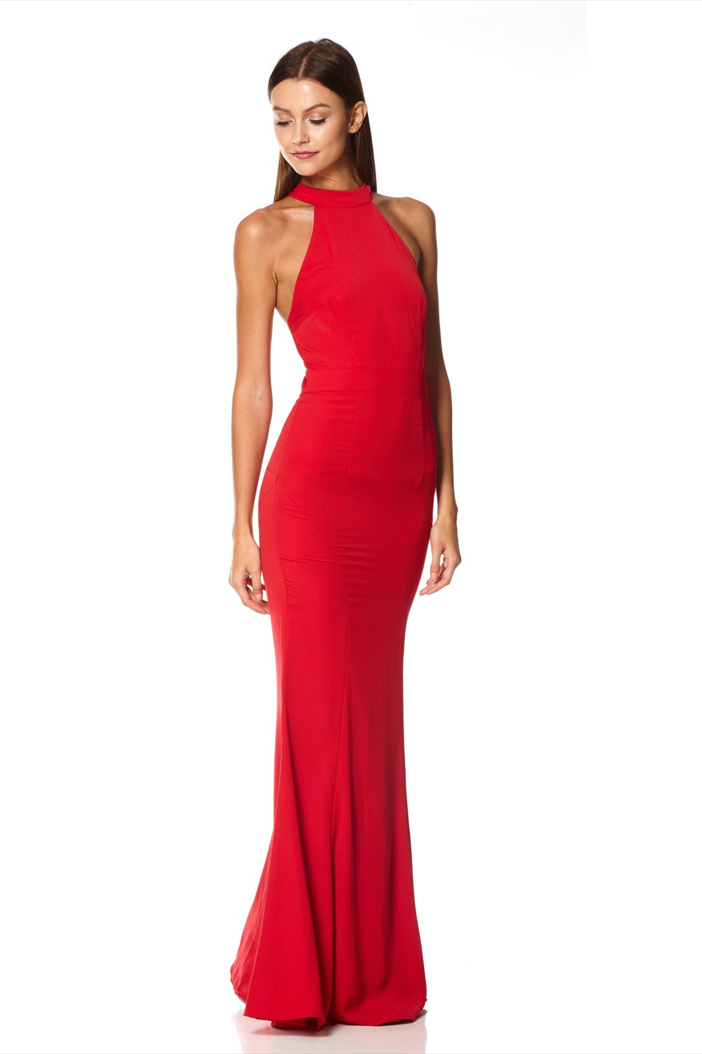 Caden Halter Neck Maxi Dress, UK 10 / US 6 / EU 38 / Red