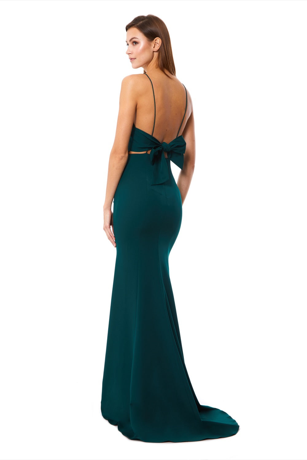 Jemima Square Neck Maxi Dress with Open Back, UK 8 / US 4 / EU 36 / Forest Green