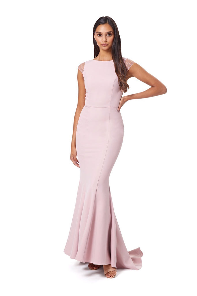 fishtail maxi dress with sleeves