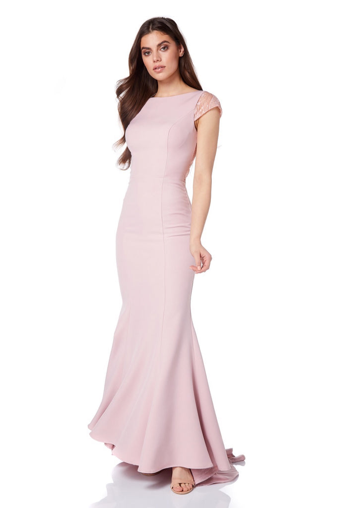 pink fishtail maxi dress