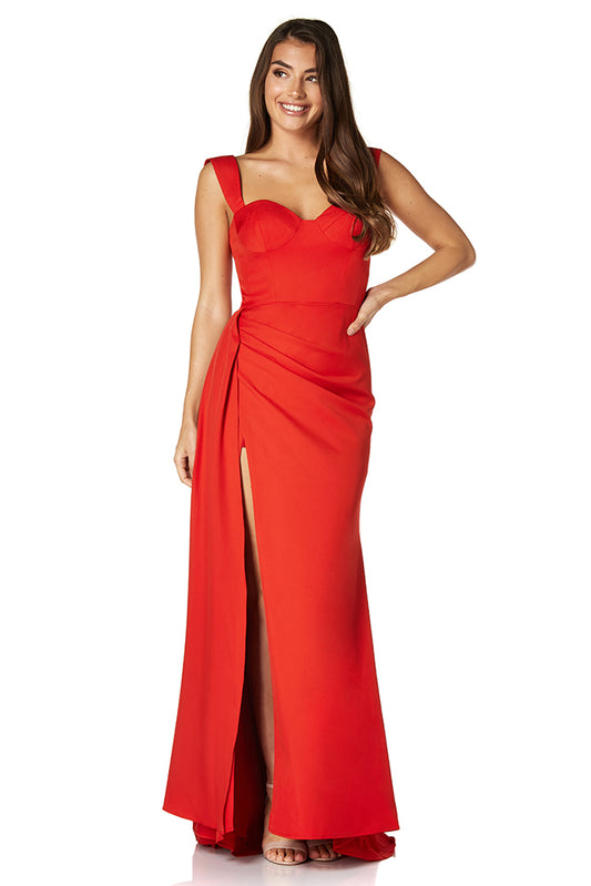 Lux Open Back Maxi Dress with Thigh Split