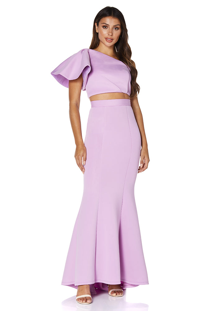 Jess Top & Long Skirt Scuba Two Piece Set, UK 18 / US 14 / EU 46 / Purple