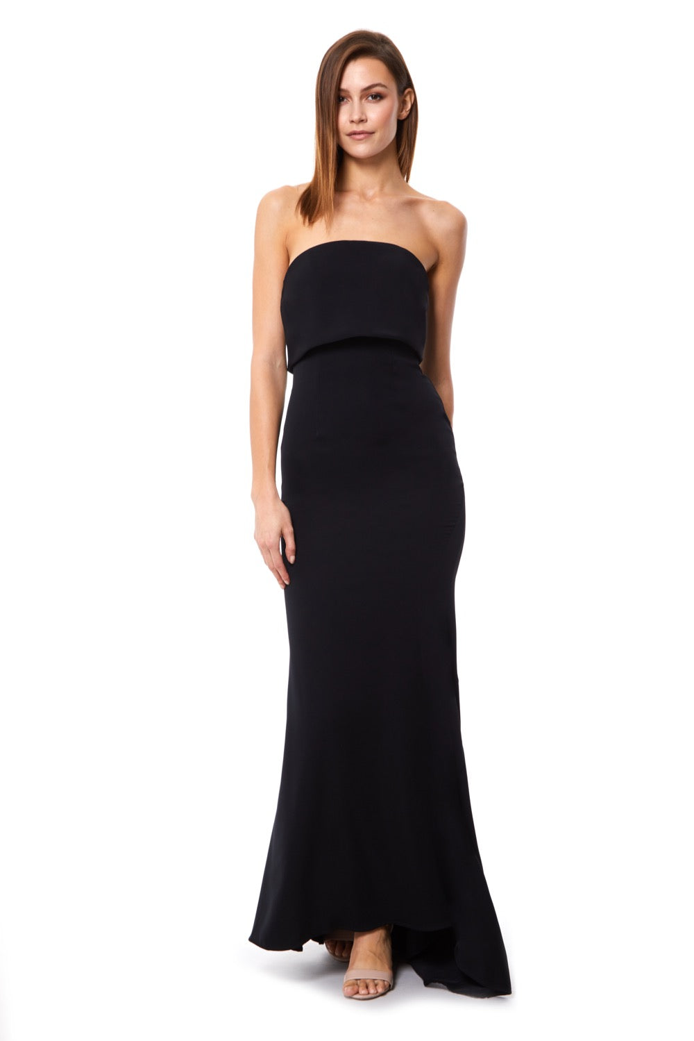 Blaze Strapless Maxi Dress With Overlay – Jarlo London