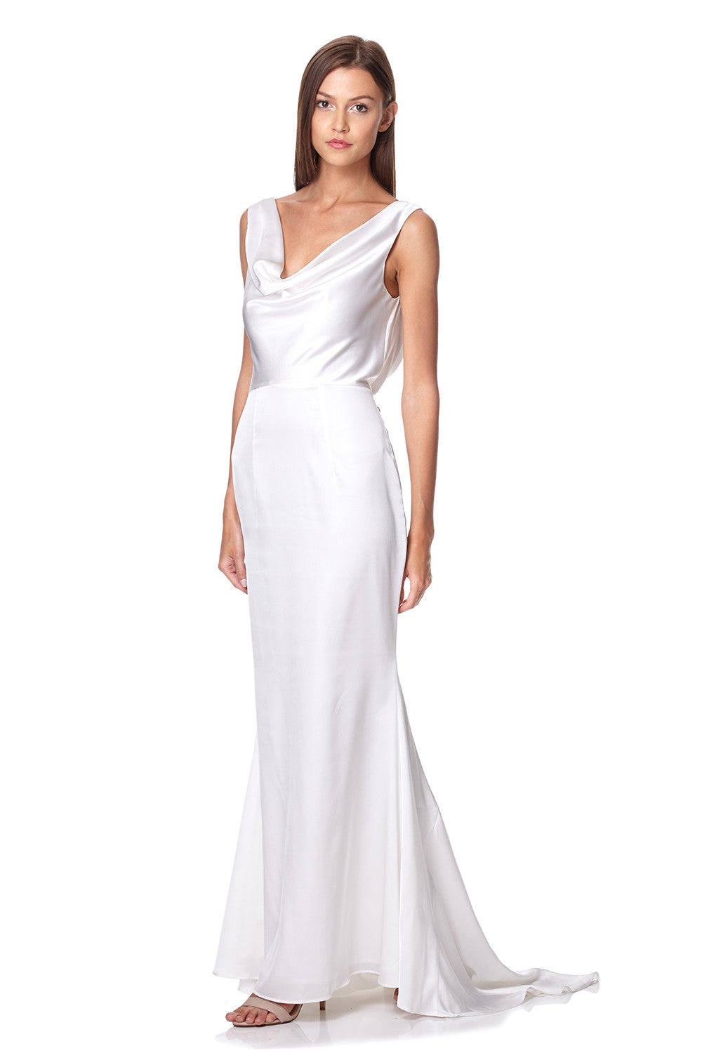 Electra Cowl Front Maxi Dress, UK 14 / US 10 / EU 42 / Ivory