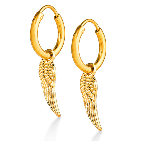 gold wings earrings for men - mens earrings