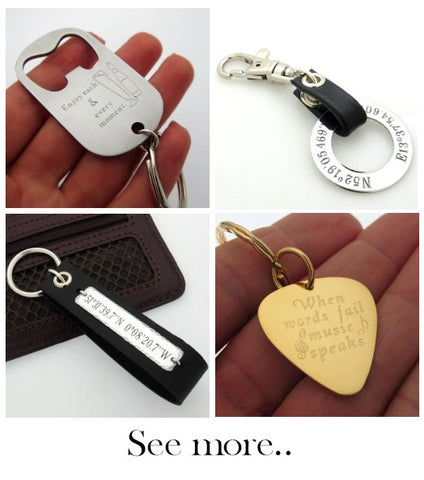 mens keychains - Personalized gifts for him