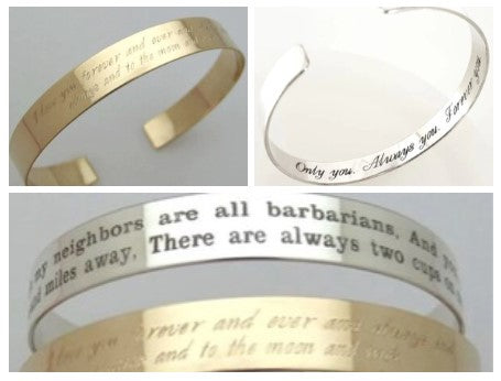 text engraved bracelets - Inspirational cuff bracelets 