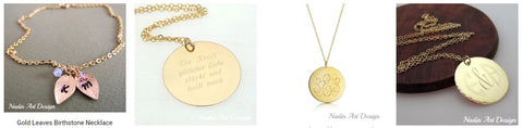 engraved gold necklaces