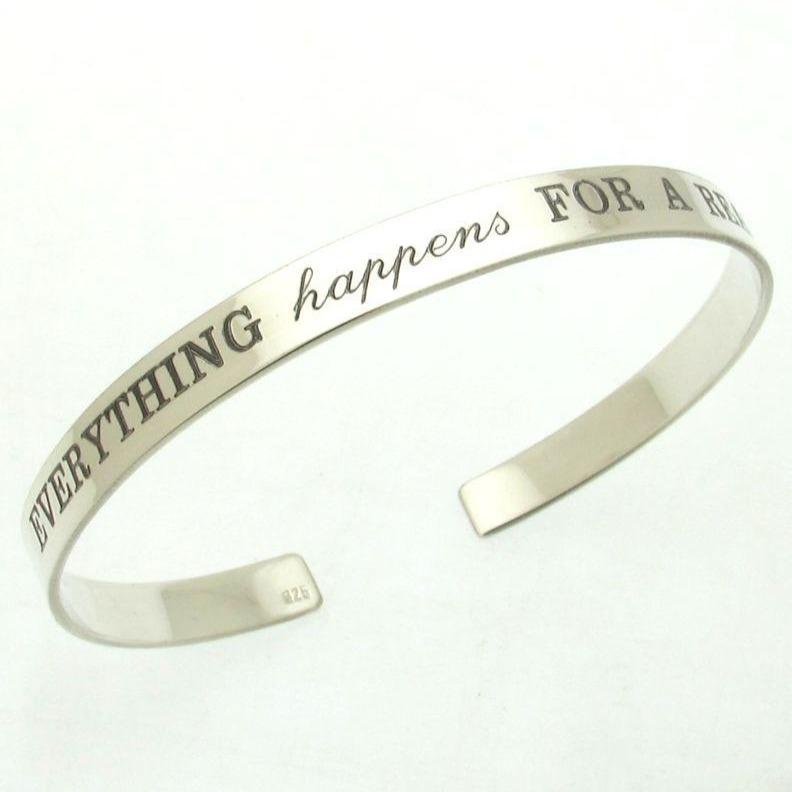 engraved silver bracelets for womens