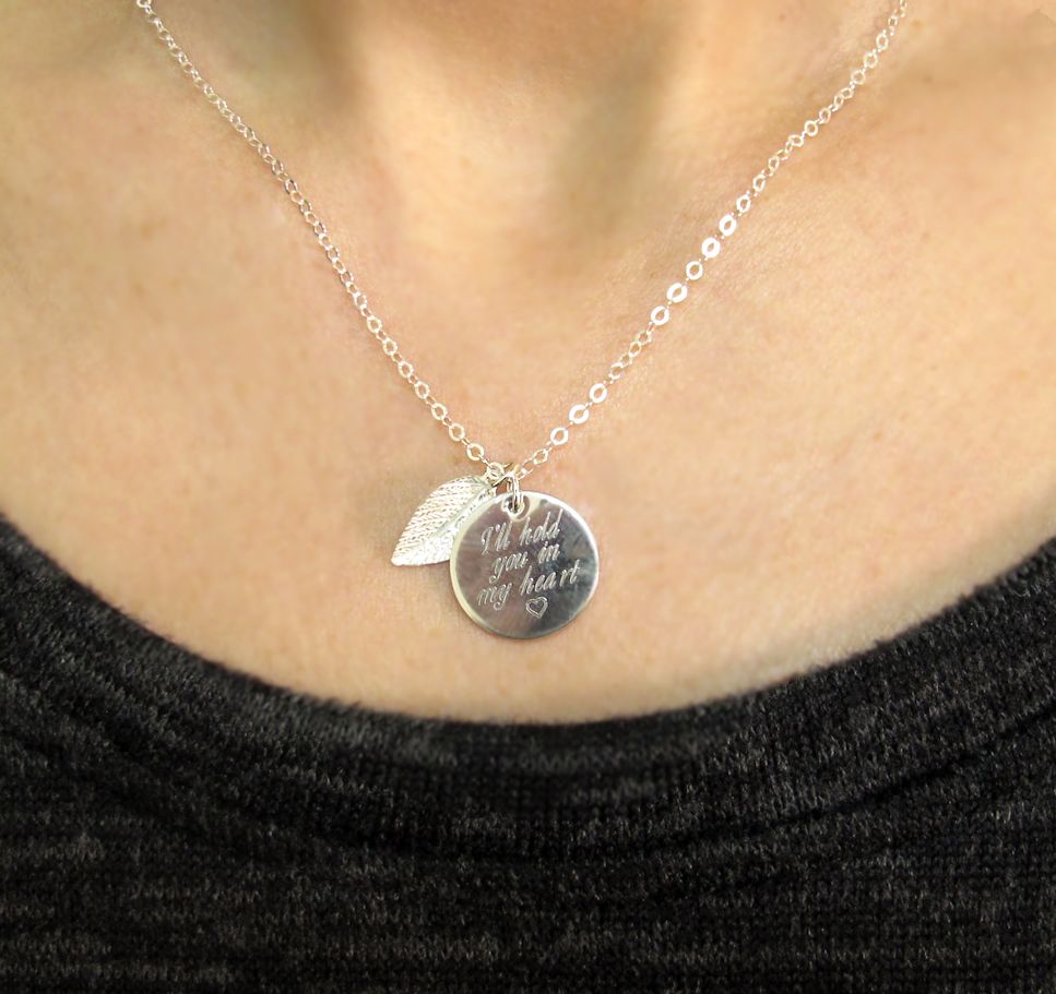 Valentines Leaf Necklace - Custom Coin 