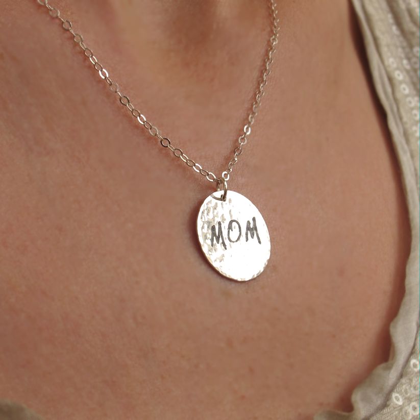 Personalized Mom Necklace Silver Personalized Necklace Mom T Nadin Art Design 