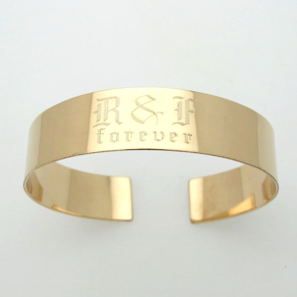Engraved Gold Cuff Bracelet - Anniversary Gift For Wife - Custom band ...