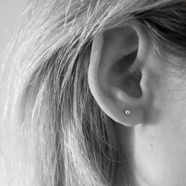 silver ball stud earrings