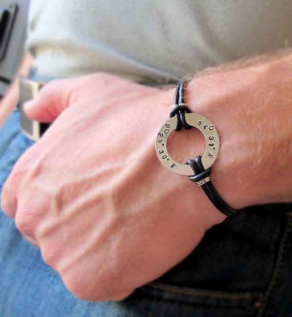 fathers day leather bracelet