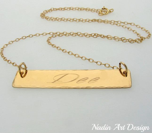 Nameplate Necklace - Personalized Necklace for her -rectangle pendant ...