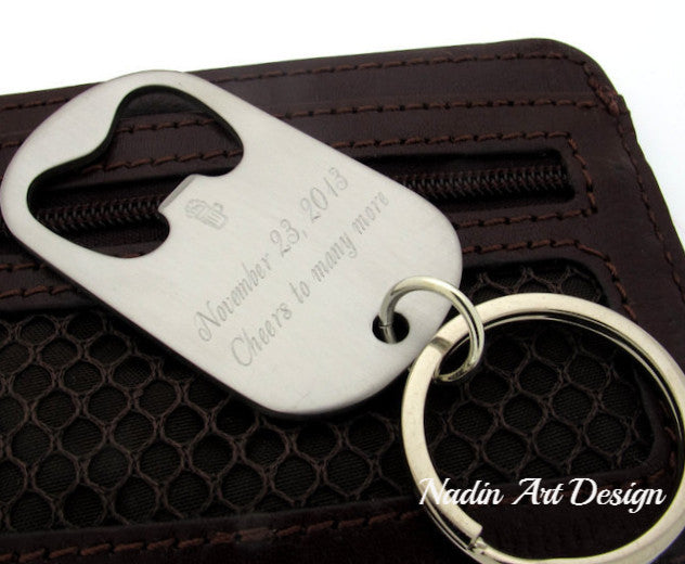 engraved bottle opener keychain