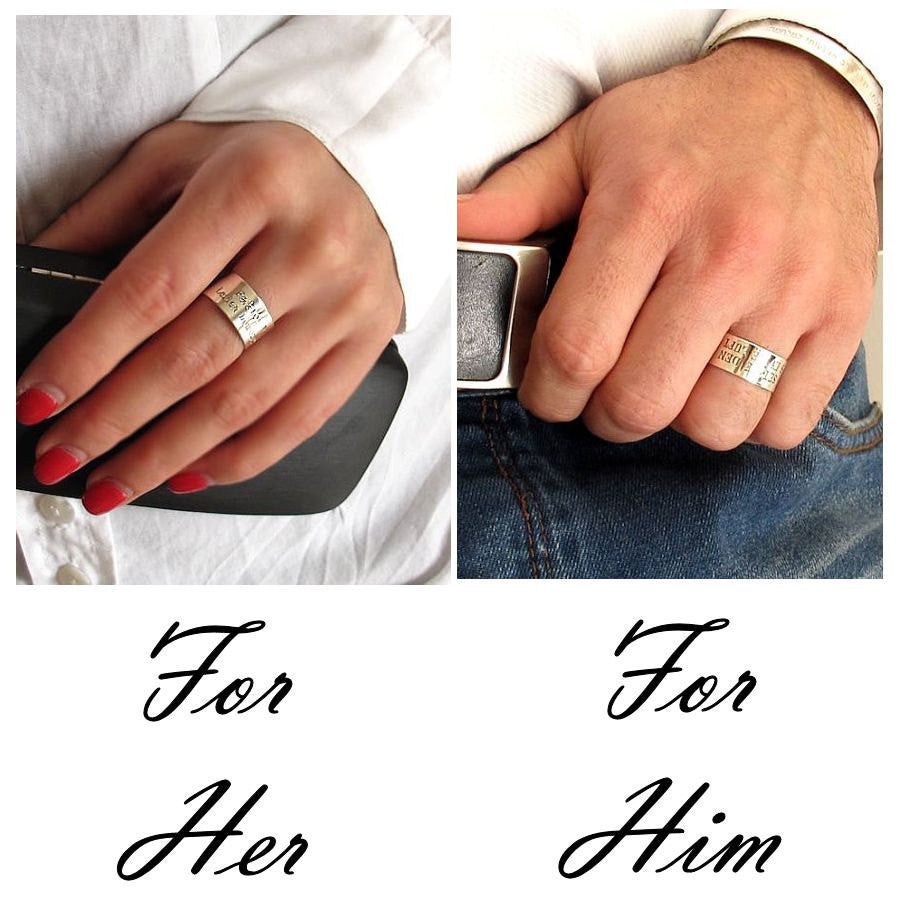 his and hers engraved rings