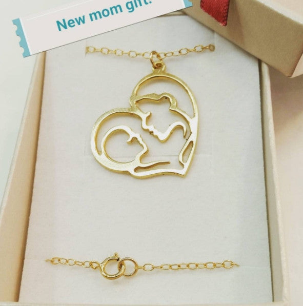 gold necklace mom