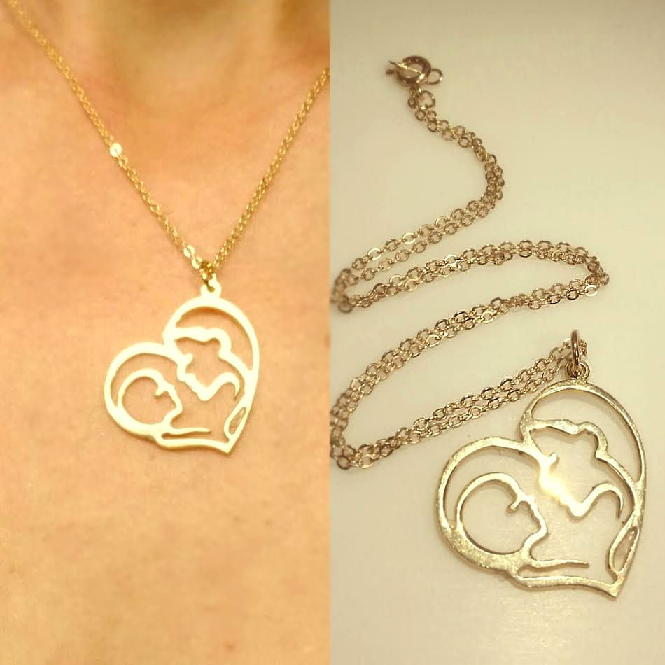 mother daughter pendants gold