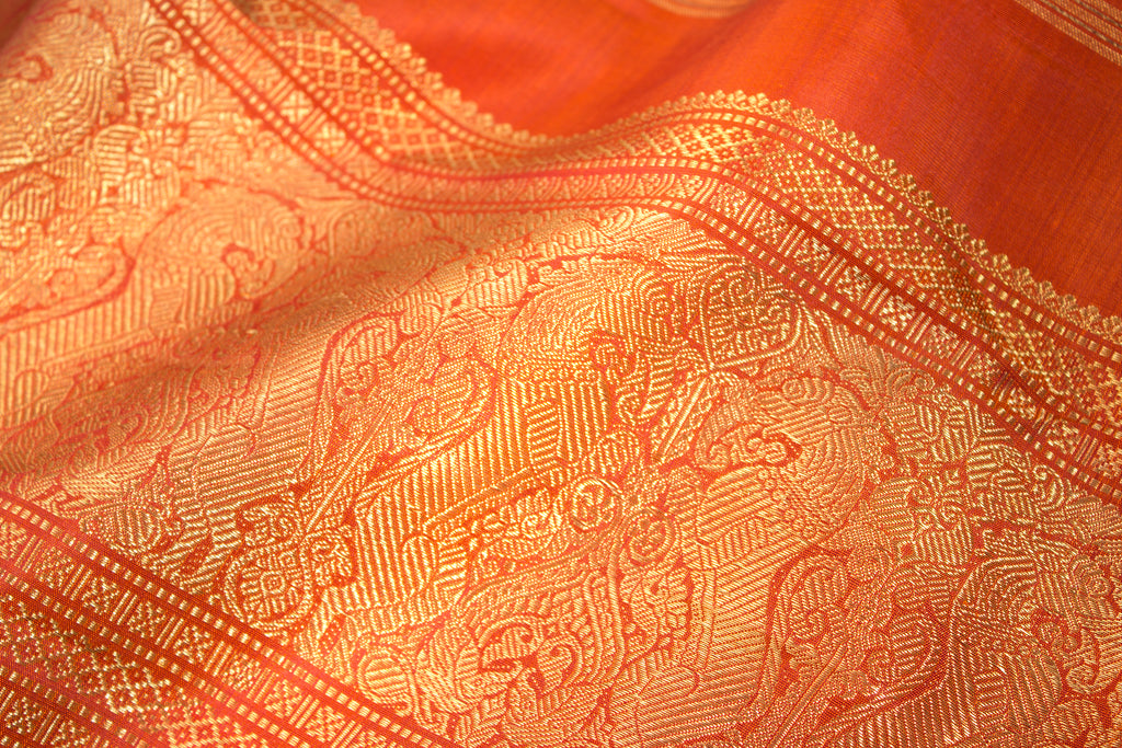 The Yazhi motif on a kanjivaram 