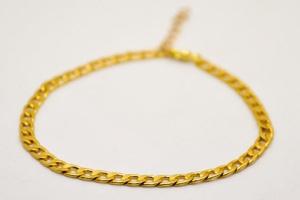 Elegant 14k gold plated flat chain bracelet - shani-adi-jewerly