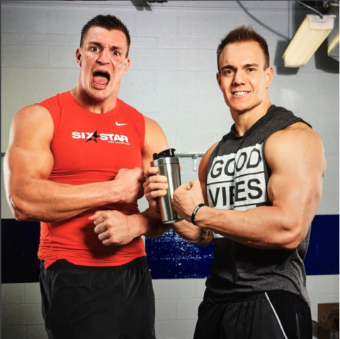 gronkowski brothers with ice shaker