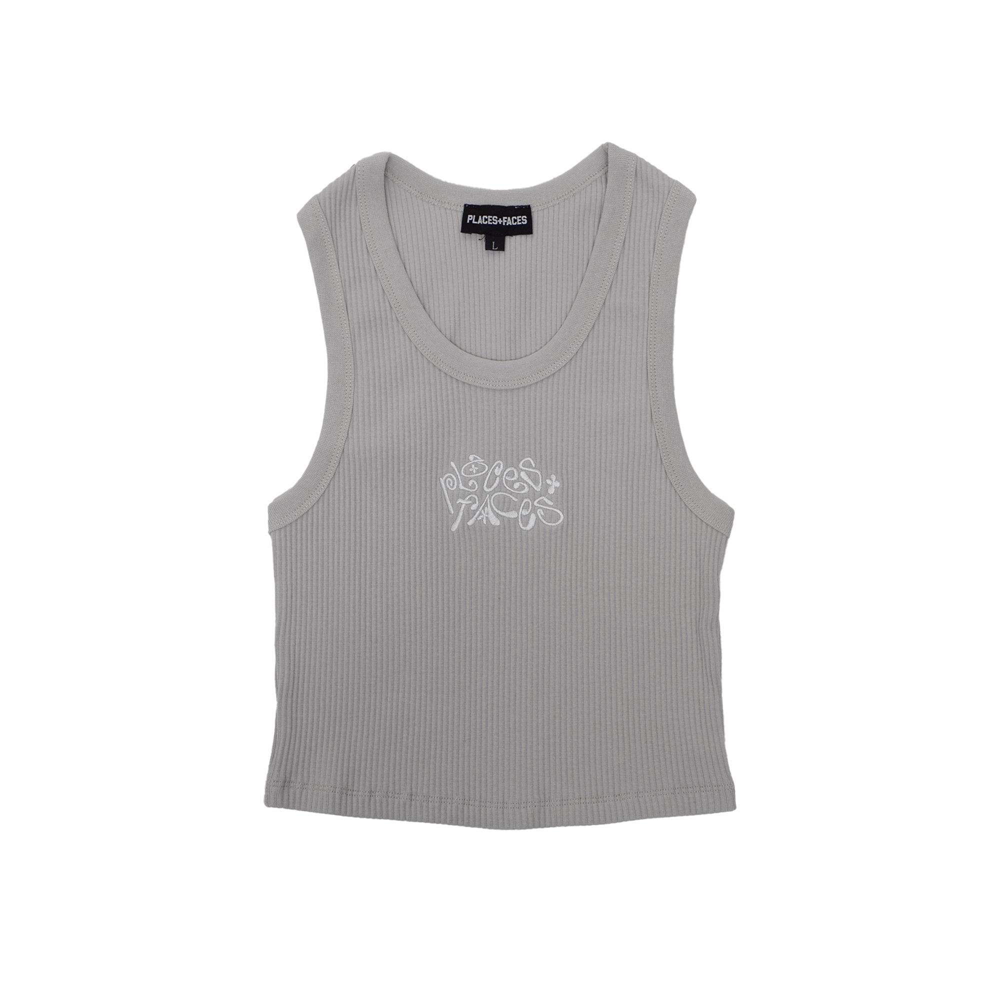 CURLY LOGO CROPPED TANK - GREY - PLACESFACES product image