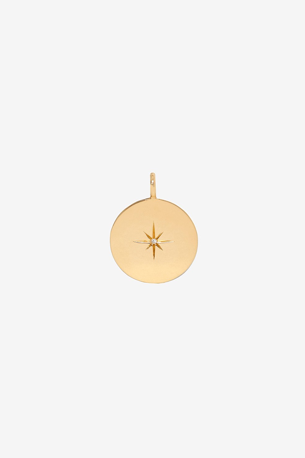 ANINE BING 14K GOLD DIAMOND STAR DISC CHARM,AB94-015-ONE